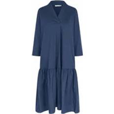 Men - Short Sleeves Dresses Masai Midi Dresses, female, Blue, Flounce Shirt Dress Moonlit Ocean