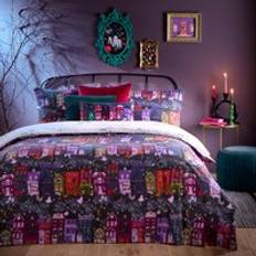 Textiles Town Halloween Reversible Duvet Cover Black, Purple, White, Grey