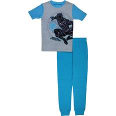 Marvel Nightwear Children's Clothing Marvel Unisex Kid's Regular 2-Piece Snug Fit Cotton Pajamas, Black Panther