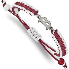 Stainless Steel Bracelets LogoArt Women's Boston Red Sox Stainless Steel Adjustable Cord Bracelet