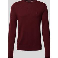 Herre - Rød - Striktrøjer Sweatere Tommy Hilfiger Crew Neck Lambswool Bordeaux