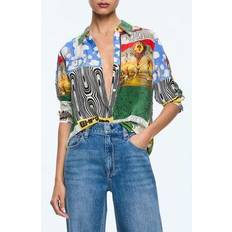 Silk Blouses Alice + Olivia and Willa Blouse Multi Blue