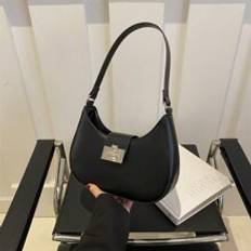 Shein 1pc Solid Color Vintage Minimalist PU Crescent-Shaped Women Bag, Fashionable Armpit Women Shoulder Bag, Suitable For Women Daily Use Dating