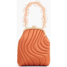 Currant Alita Quilted-satin Beaded-top-handle Bag CURRANT
