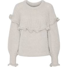 Grå - Striktrøjer Sweatere Pieces Rikka Knit Sweater - Dove