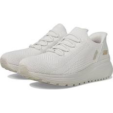 Gebreid textiel Wandelschoenen Skechers Women's Slip-ins: BOBS Sport Sparrow 2.0 Lucky Run Sneaker Off White Textile/Synthetic Machine Washable