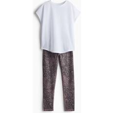 White Tracksuits H&M Move White 2-piece sports set in DryMove 8-10Y