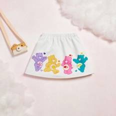 Vita Kjolar Shein Young Girl Casual And Lovely Bear Printed Elastic Waist Skirt For Summer