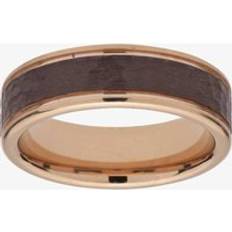 Pink Rings Unique Rose Gold Plated Brown Inlay Tungsten Carbide Ring TUR-97-66