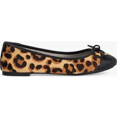 Multicoloured - Women Heels & Pumps Dune Hallo Wide Fit Leather Leopard Ballerina Pumps, Multi