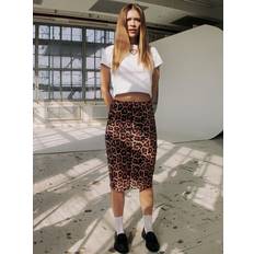 Brown - Long Skirt Skirts Noisy May High Waisted Leo Skirt