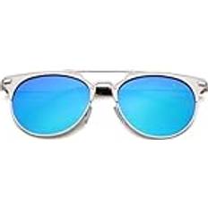 Round Sunglasses Polarized Silver/Blue