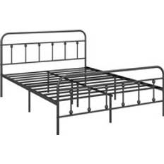 Homcom 5Ft Metal King Bed Frame W&#47; Underbed Headboard