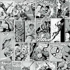 Comic Strip Wallpaper 10m x 53cm Black White