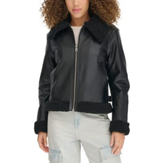 Levi's Women's Faux Leather Aviator Jacket Black X-Small
