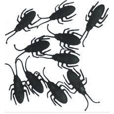 Streamers Pack de 10 Cucarachas Negras 7 cm