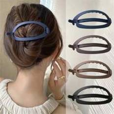 Shein Large Matte Ellipse Hair Clip For Women, Twist Snap Clip, Alligator