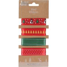 Red Gift Wrap Ribbons Pack of Four Red Christmas Ribbons