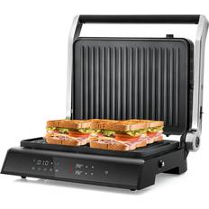 Sandwich Toasters Costway 1200W Electric Press Grill Sandwich Maker w/ LED display & 5 Auto Cooking Modes