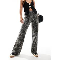 New Look Wide Leg Jeans - Leopard Print/Brown