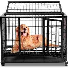 Archie & Oscar Heavy Duty Dog Crate With Plastic Tray For Large Dogs