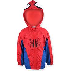 Marvel Jackets Children's Clothing Marvel Spiderman Boys’ Hooded Zip Up Jacket for Toddler and Little Kids Blue/Red