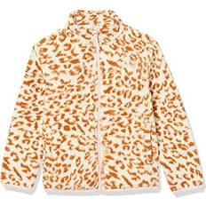 Amazon Essentials Kid's Sherpa Fleece Quarter-Zip Jacket - Ivory Leopard