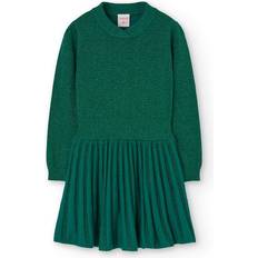 Boboli Pleated Cotton Dress - Green