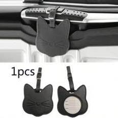1pc Black Cathead Type Luggage Tag Card Holder