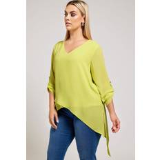 Yellow Blouses Yours Yours London Bluse In Gelb Mit Asymmetrischem Saum, Große Größen Für Damen, Yours London