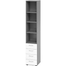 3 Shelves 4 Drawers Graphite Maple
