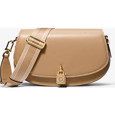 Michael Kors Sacs messagers Michael Kors MK Besace Mila de taille moyenne en cuir Marron ONE SIZE