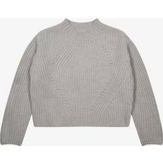 Lange Ärmel Strickpullover il gufo Girls Grey Wool Sweater