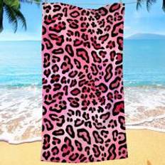 Fiber Handdukar Shein Leopard Pattern Beach Towel, Ultra-Fine Fiber Printed Quick Drying Absorbent Handduk Multifärgad