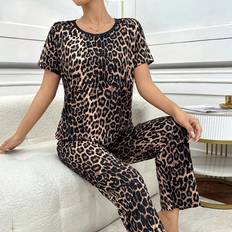 Leopard Sleepwear Shein Leopard Print Loungewear Set For Women