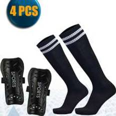 4pcs/Set Soccer Guards, Include Sleeve, Guards With Insert Pocket, Ankle Guards And Calf Sleeves Football Protective Gear