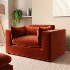 Hudson Burnt Orange Velvet Loveseat Sofa