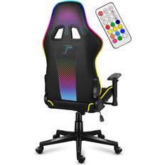 Gaming stoler Huzaro Force 6.3 RGB Mesh LED Beleuchtung Gaming Stuhl Bürostuhl 130 kg belastbar Kopfstütze Lendenkissen Rückenlehne Verstellbarer Schwarz