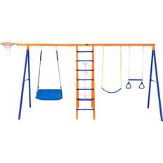 Parques infantiles VEVOR Swing Sets for Backyard 6 in 1 Swing Set 440lbs Capacity Metal Swingset