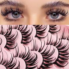 Cosmetics Shein Asiteo Pairs Dramatic Comic Style False Eyelashes Wet Look Lashes Manga Lashes Cosplay Spiky Eyelashes Lashes Wispy Thick Faux Mink Doll Eyelash Exte