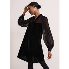 Phase Eight Women's Seraphine Black Velvet Tunic Dress