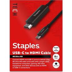 Staples Staples tech 6ft usb c to hdmi audio/video cable to