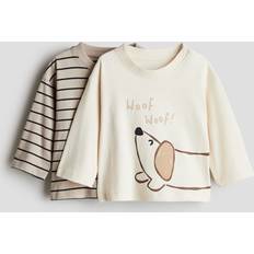 Children's Clothing H&M 2-pack Long-Sleeved T-shirts Brown 18M 12-18M