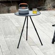 Svarta Campingbord Shein 1pc Portable Folding Camping Table, Small Round Tabletop With 3-Legged Stand For Picnic, Outdoor Entertaining