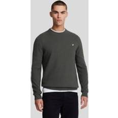 Silver - Sweatshirts Jumpers Lyle And Scott Men's Grid Knit Crew Neck Jumper Silver 40/Regular