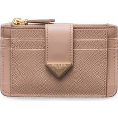 Prada Saffiano Leather Bifold Card Holder - nude