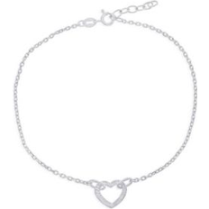 Silver Anklets SIMONA Open Heart Anklet in Silver