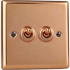 Wall Switches Varilight Urban 2G 10A Intermediate Toggle Switch Polished Copper Standard Plate