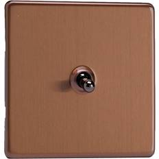 Wall Switches Varilight 1-Gang 10A Intermediate Toggle Switch in Brushed Bronze