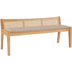 Beige Settee Benches Pemberly Row Cane Settee Bench